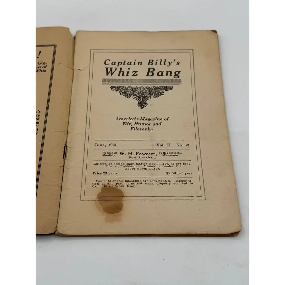 Capt. Billy's Whiz Bang - (Vol. II, No. 21, June 1921)